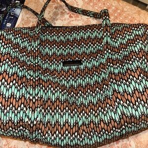 Vera Bradley Green and Brown Chevron Tote